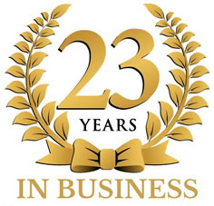 Celebrating 22 years in business!  Thank you!!